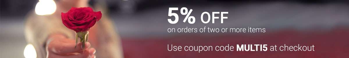5% off on orders of two or more items. Use coupon MULTI5 at checkout.