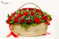 Red Roses in a Basket