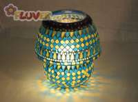 Blue & Yellow Glass Lamp