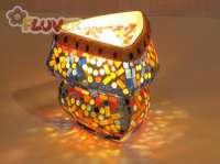 Small Flower Patterned Multi-coloured Mosaic Glass Lamp