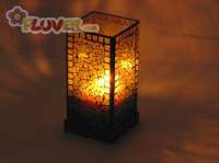 Square Shaped Amber Coloured Candle Lamp
