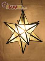A Transparent Multipointed Star Shaped Hanging Light