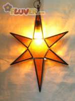 Amber Coloured Hanging Star Light