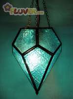 Blue Diamond Shaped Hanging Light