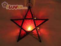Small Red Star Hanging Candle Lamp